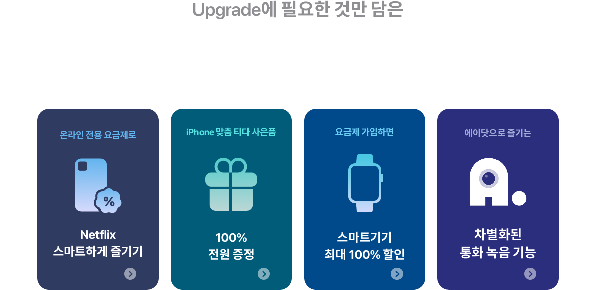 Upgrade에 필요한 것만 담은 완벽한 구매 혜택